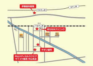 下総中山駅周辺の病院マップ