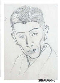 橋本明治《六世歌右衛門［デッサン（部分）］》