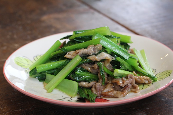 小松菜と豚肉の炒め物