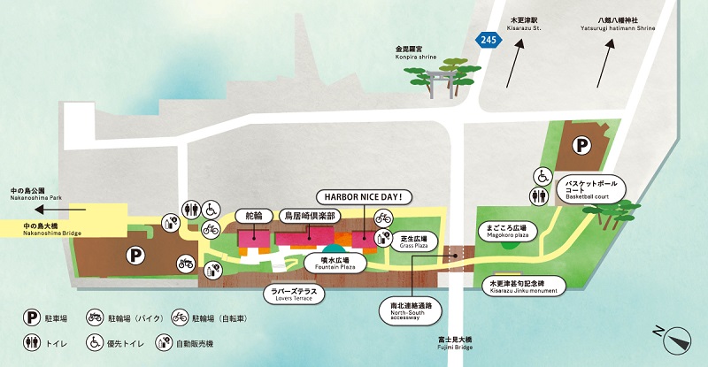 鳥居崎海浜公園の園内マップ