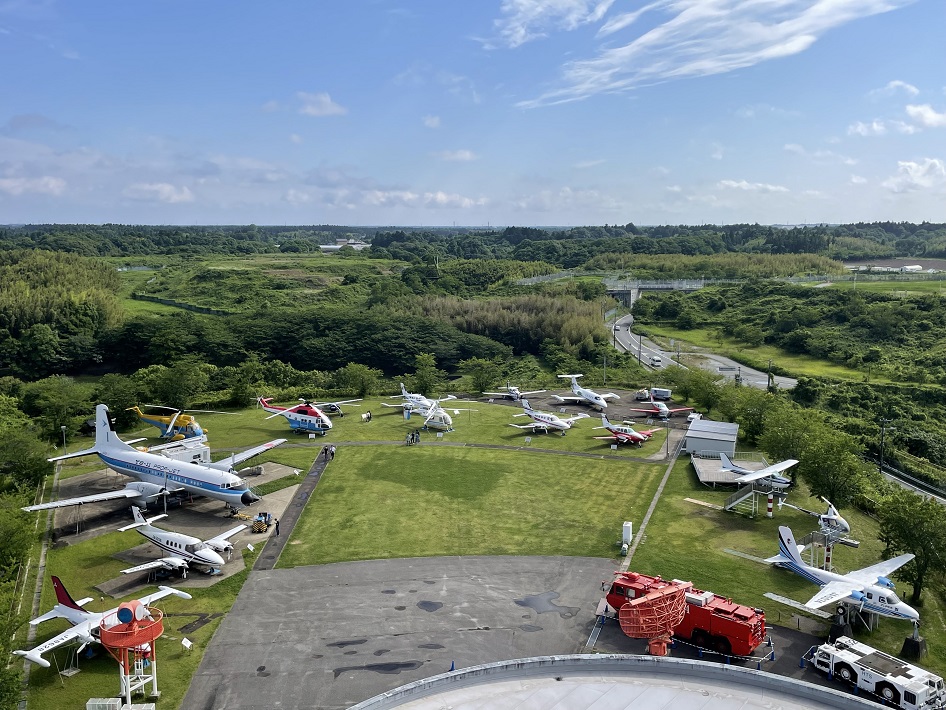 成田空港の近くにある航空科学博物館の屋外展示場は飛行機の展示がいっぱい