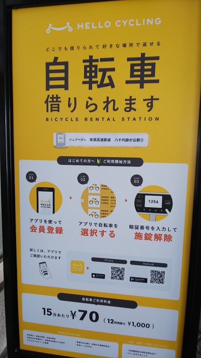 八千代シェアサイクル-看板