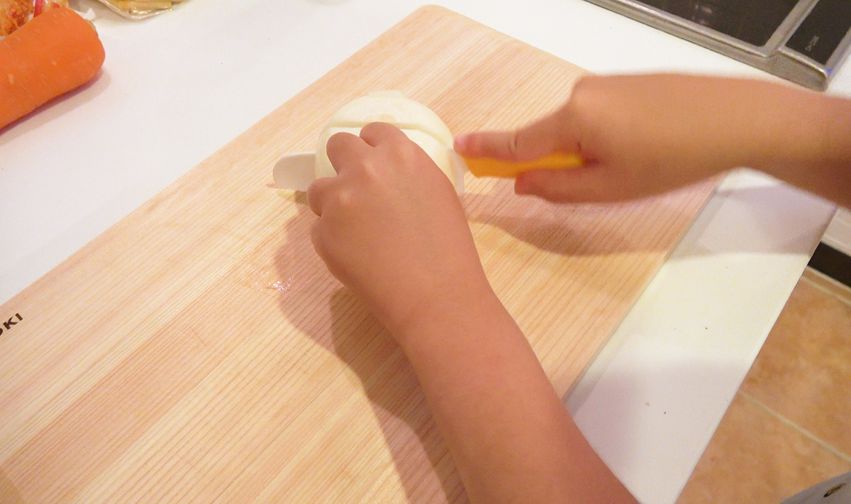 タマネギはスライスする