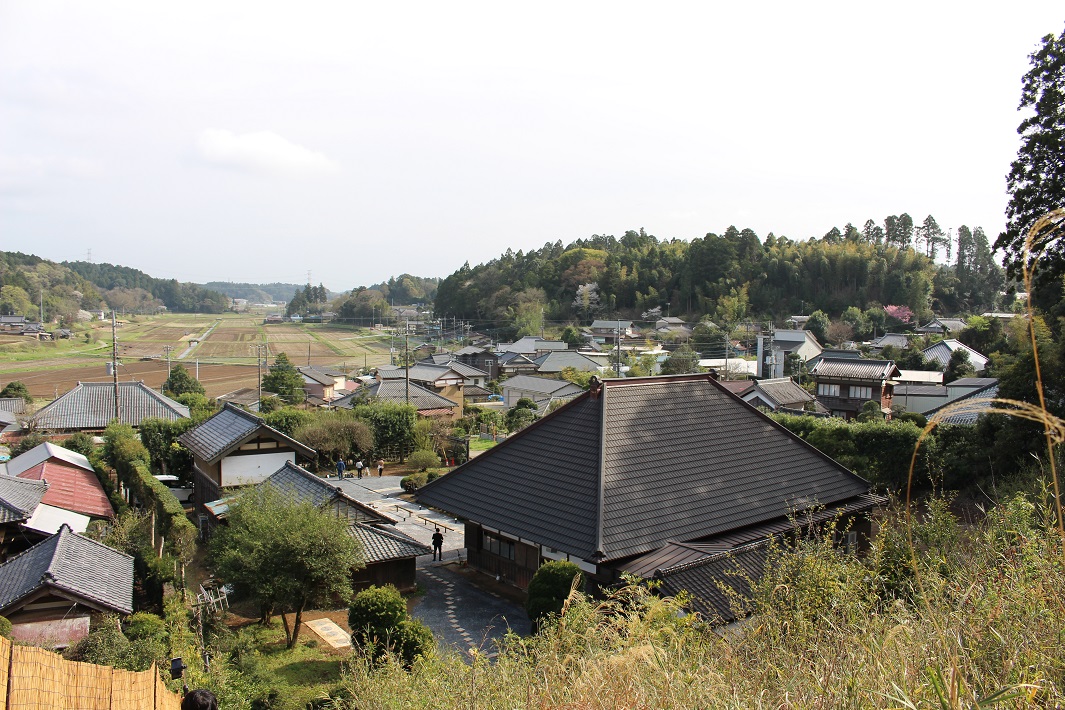 大三川邸の露天風呂から眺められる田園風景