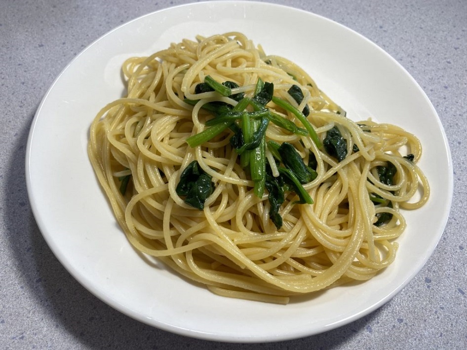 残りものを使ってパスタ 