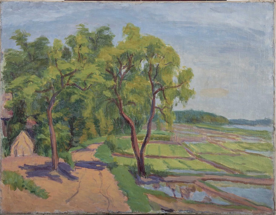 原田京平「ハケの道と手賀沼3」(1921~1928) 我孫子市白樺文学館蔵