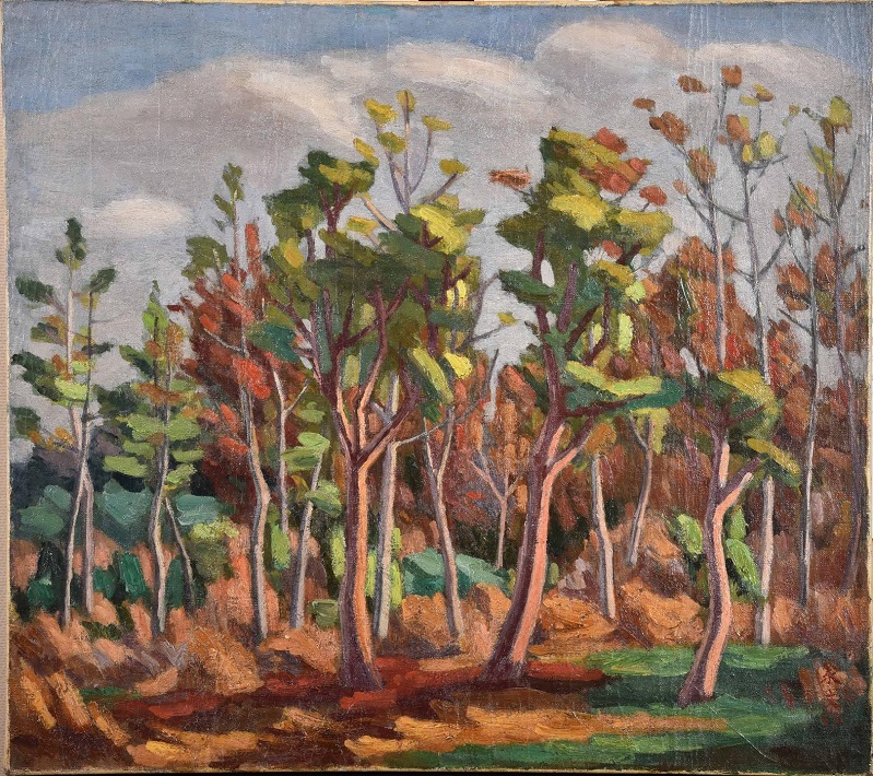 原田京平「林（我孫子風景）」（1921～1928）　我孫子市白樺文学館蔵
