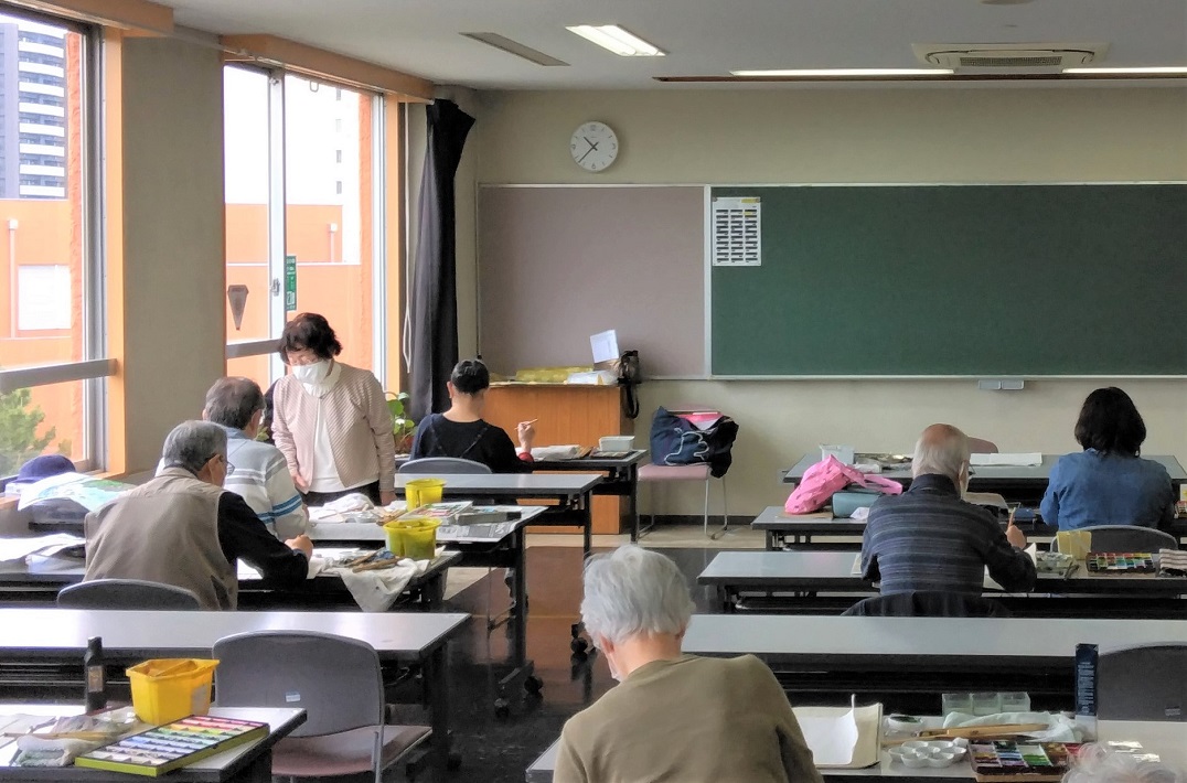 流山市生涯学習センター 書道墨彩画