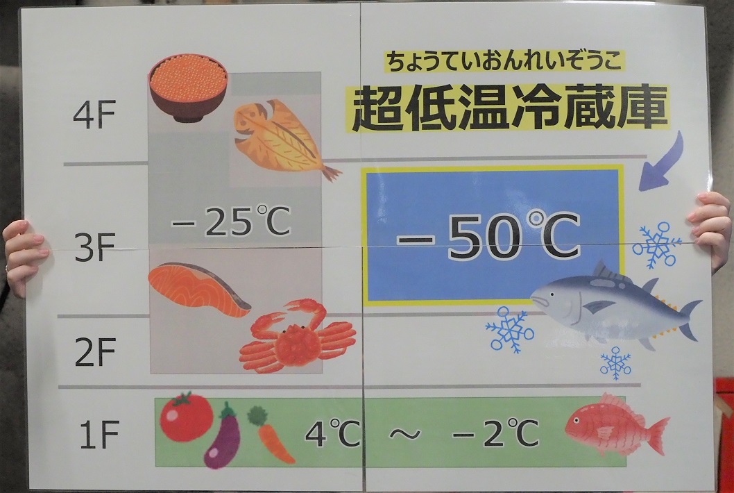 マイナス50度の超低温冷蔵庫注意書き