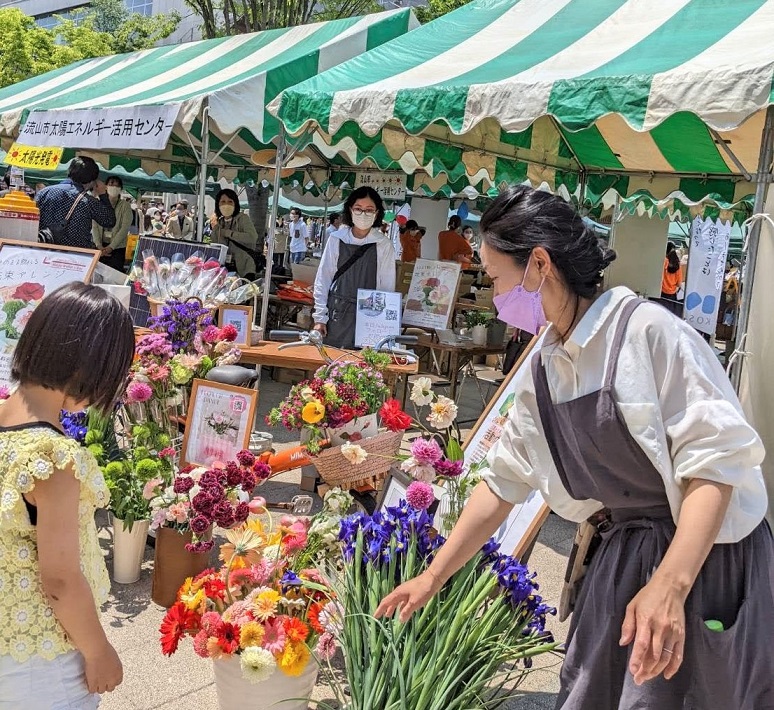 切り花の移動販売