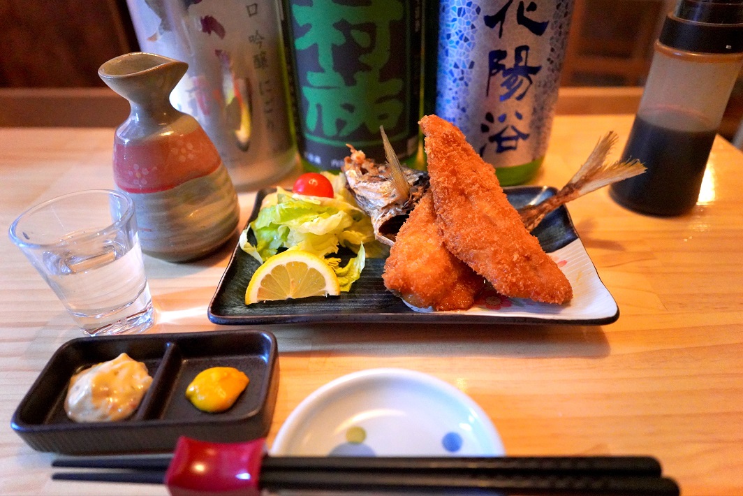 八千代 食堂 うおまる矢 アジフライ