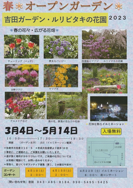 【佐倉市】春のオープンガーデン開催中！「吉田ガーデン」「ルリビタキの花園」5月14日まで