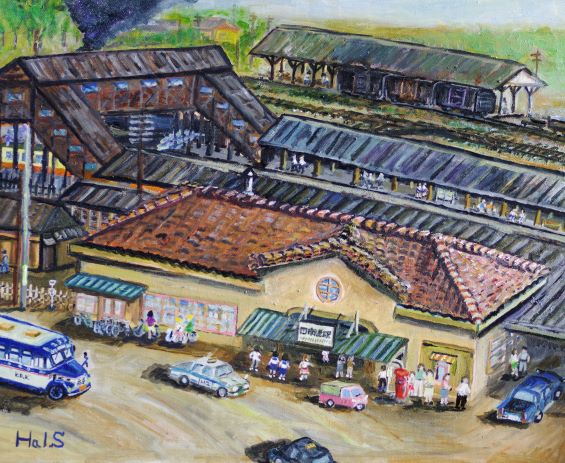 油絵「懐かしき昭和時代」