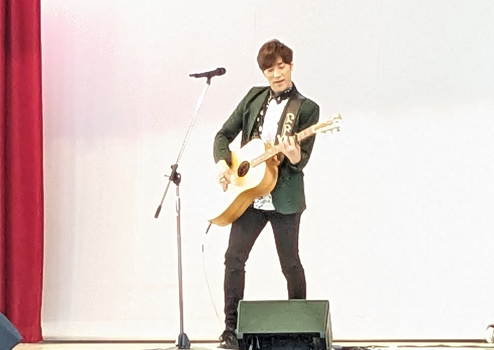 三山中学校 道徳講演会 大野靖之さん