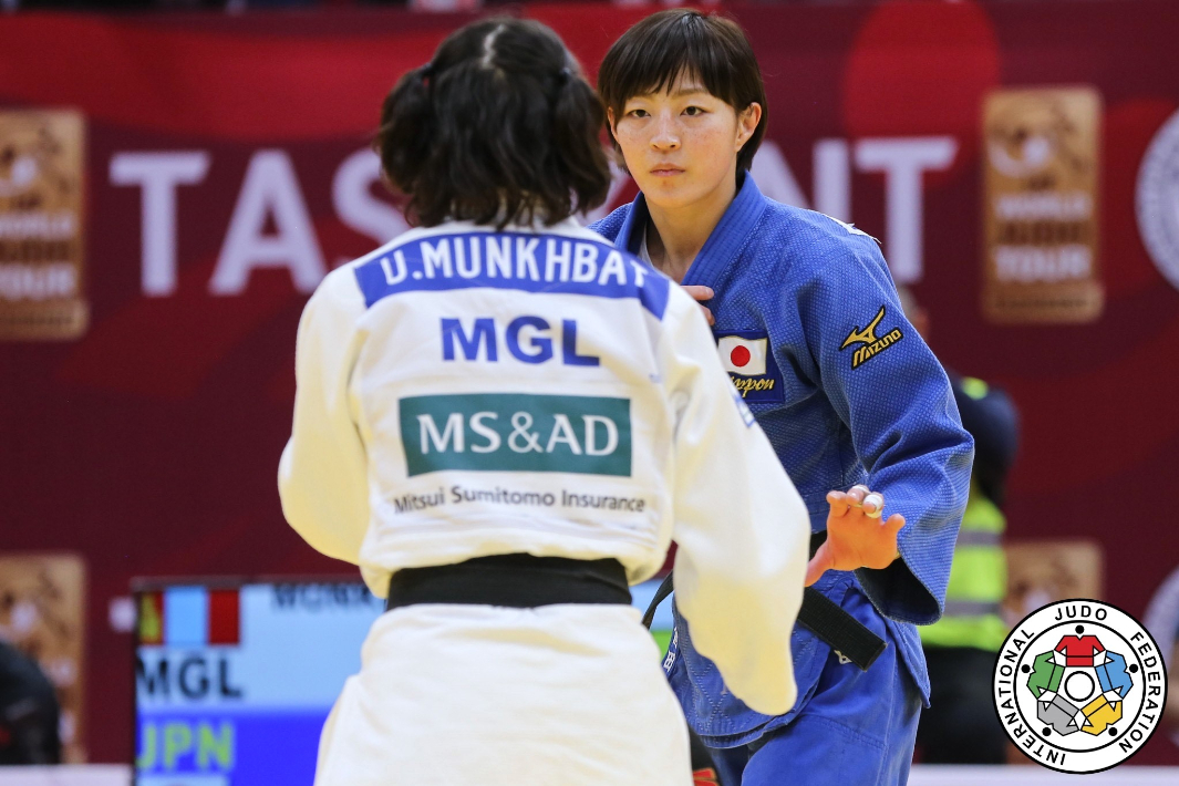 試合になるとキリッとした表情になる角田夏実選手