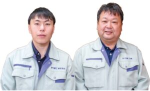 サワ建工株式会社 専務取締役　逆井崇伸さん（右）工務部主任　中村光佑さん