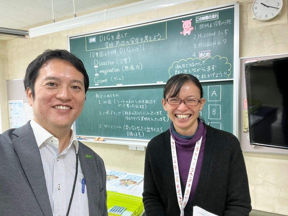 木刈中学校でのDIGを用いた授業風景
