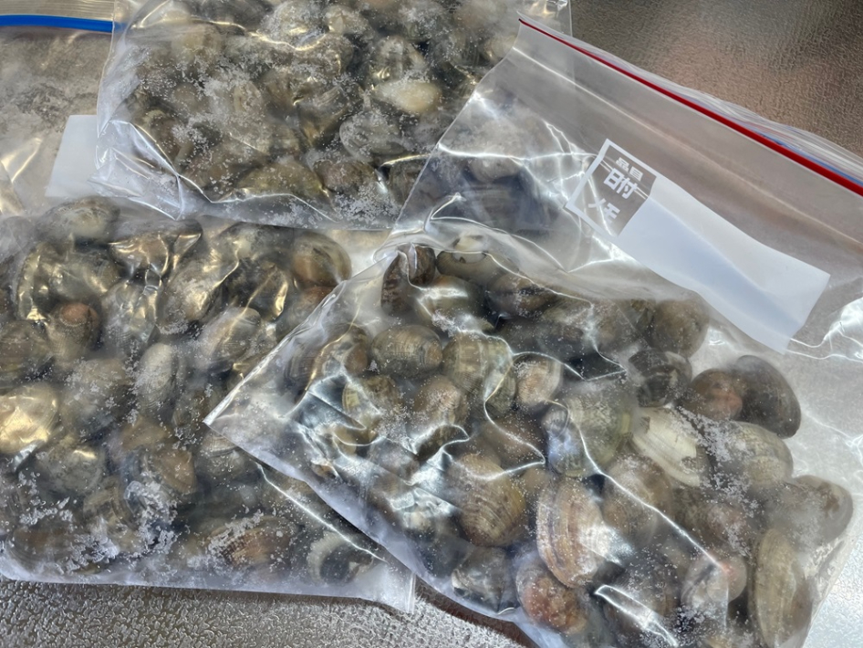 残ったアサリは冷凍で保管