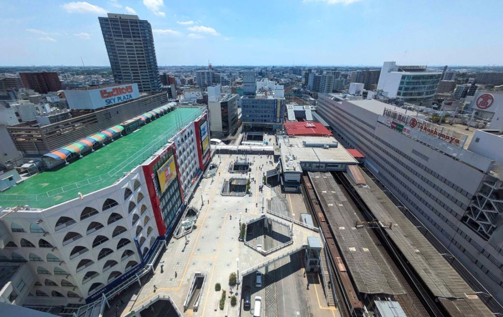 プレイバック柏　展望レストランからの眺め（柏駅方面）