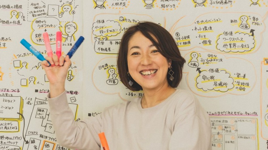第8回お仕事フェスタ2024 同じくゲストのグラフィックレコーダー野際里枝さん