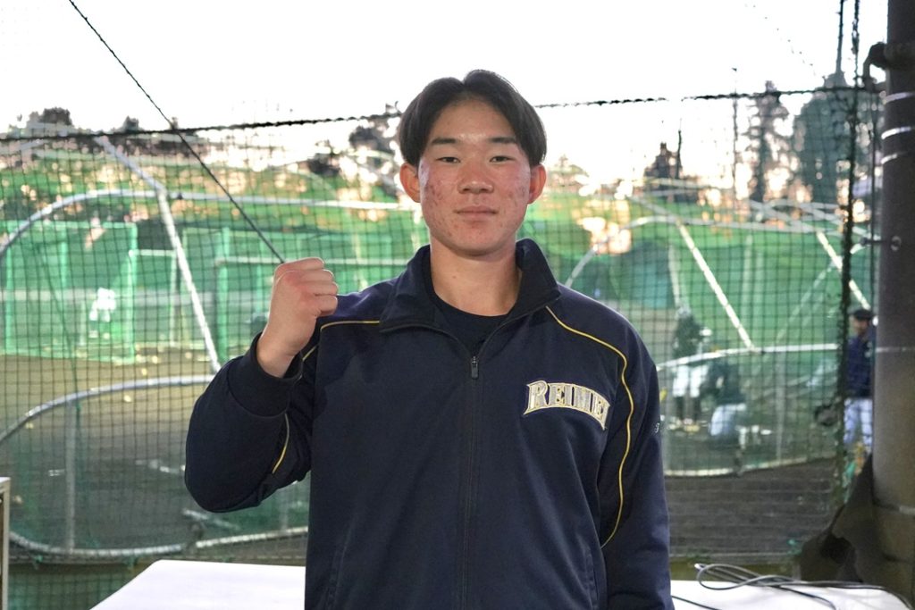 千葉黎明高校野球部主将　山本大我主将（2年）