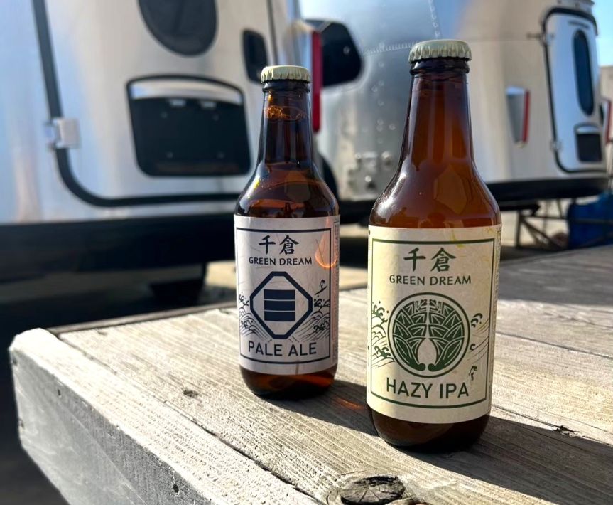 DREAM BREWERY 左がPALE ALE。右のHAZY IPAはしっかりとしたホップの香りと飲み疲れしない味わい