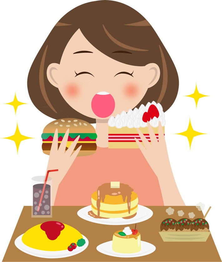 たくさん食べる女性