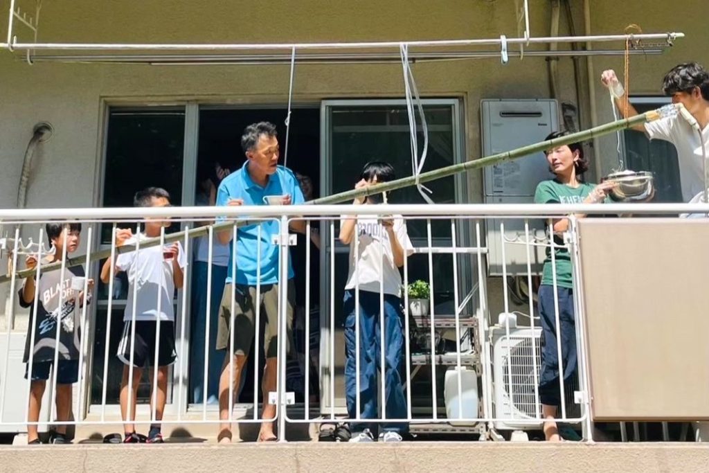 トーキョーコーヒー浦安 ベランダで流しそうめん大会!
