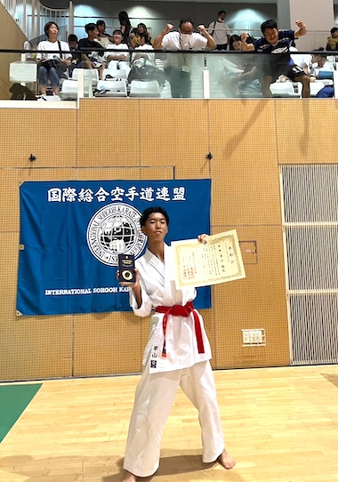 剛柔流空手道剛龍会所属 早山結也さん(船橋市在住)