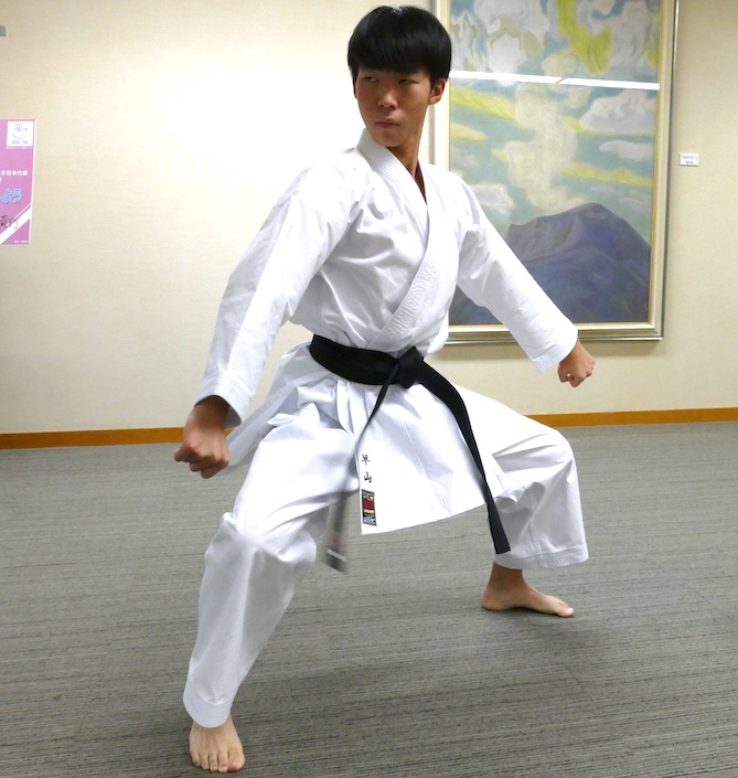 剛柔流空手道剛龍会所属 早山結也さん(船橋市在住)
