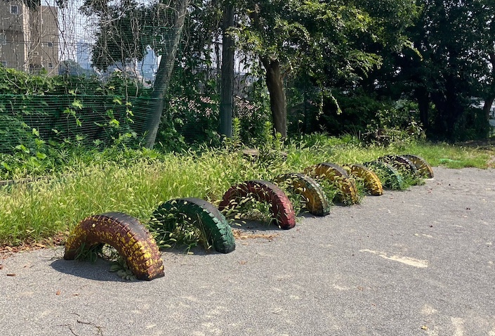 柏市立柏第四小学校で児童と一緒に遊具を塗り替え　NPO法人塗魂ペインターズ