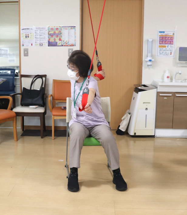 ストレッチに一緒に参加することも
