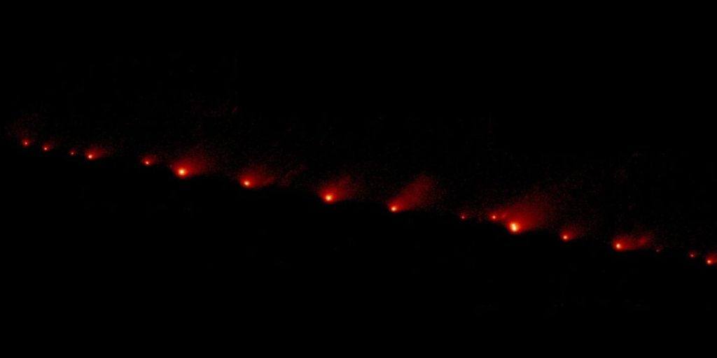 地球接近天体(NEO)から地球を守る「スペースガード」バラバラになりながら木星に衝突したシューマーカー・レヴィ9彗星©NASA