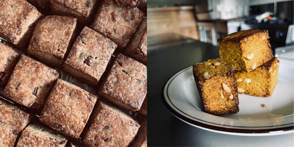 trois　チョコとコーヒー（左）、カレーとカシューナッツ