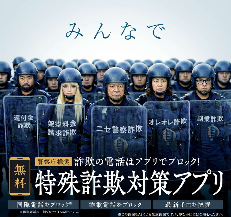 特殊詐欺対策アプリで詐欺被害防止！